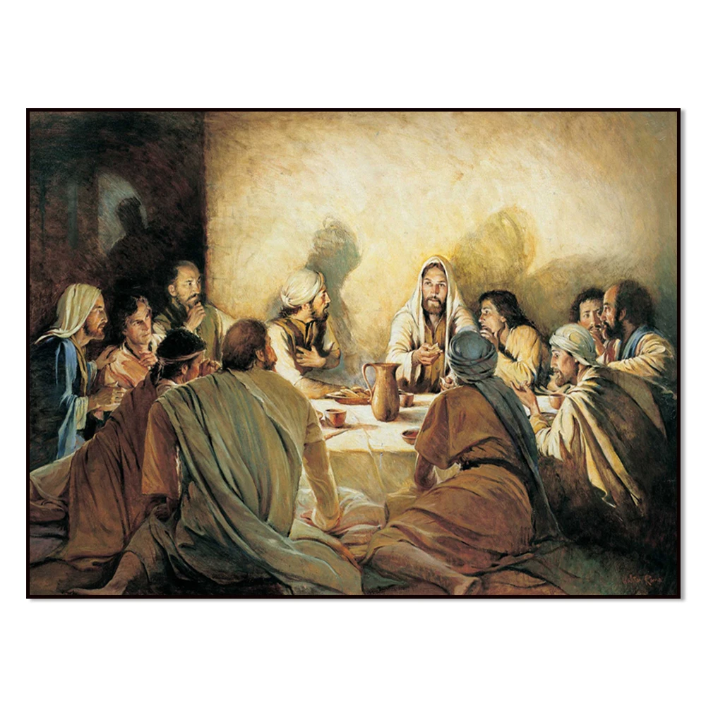 The Last Supper Jesus Christ Oil Painting Print, Exhibition Art Poster Canvas Painting Home Decor Gift