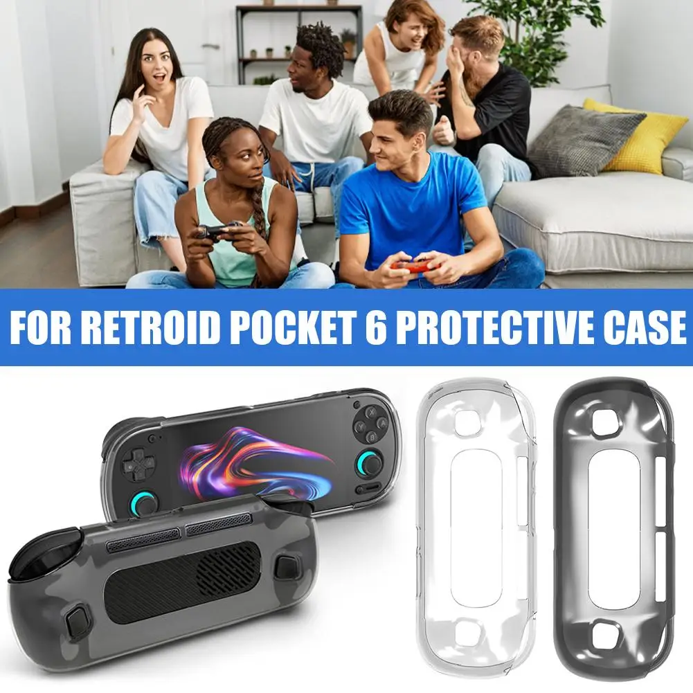 Transparente weiche Hülle für Retroid Pocket 6, TPU-Schutzhülle, verschleißfest, wasserdicht, Anti-Drop-Schutzhülle