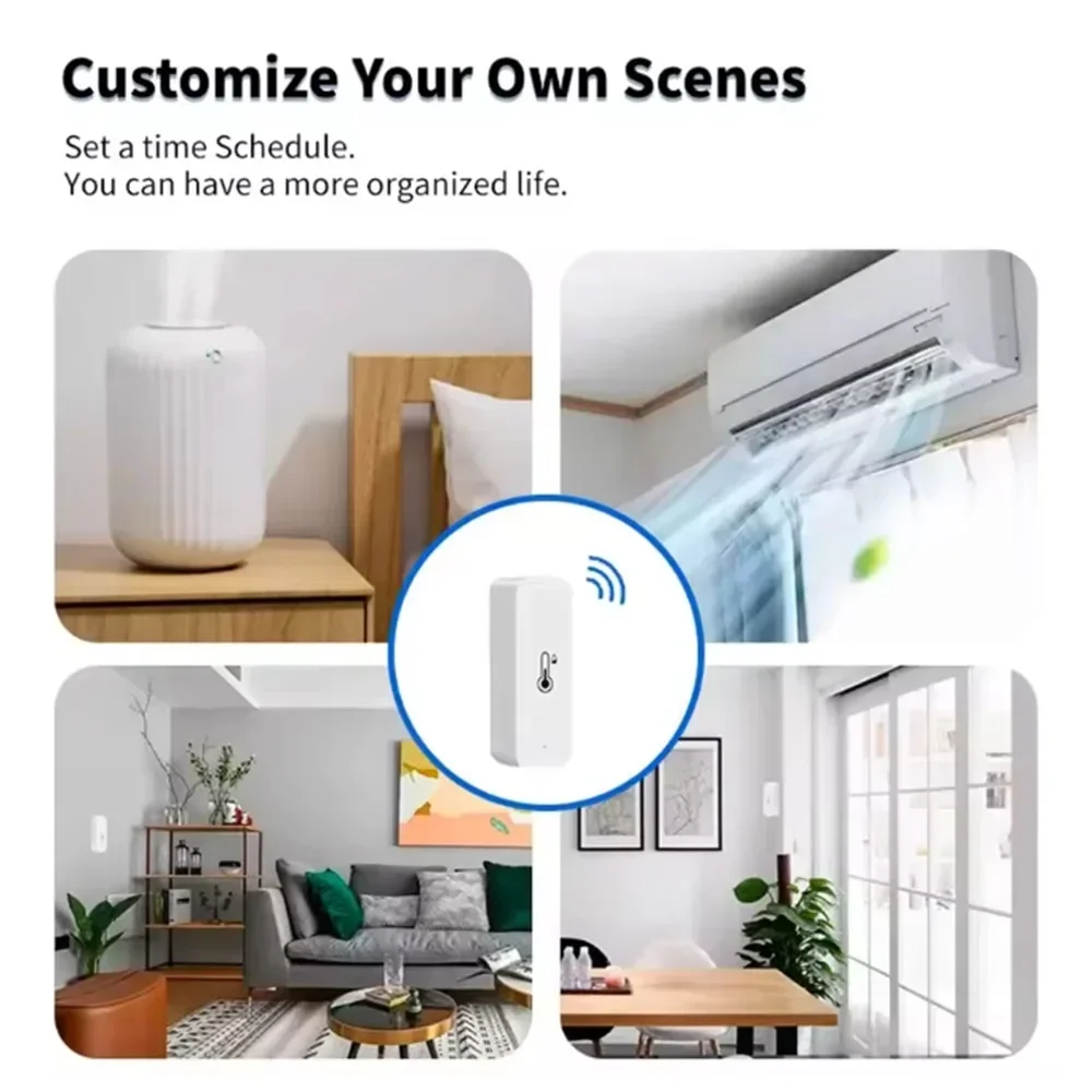 Tuya Zigbee/WIFI مستشعر درجة الحرارة والرطوبة الذكي APP مراقب عن بعد التحكم الصوتي تطبيق الحياة الذكية يعمل مع Alexa Google Home
