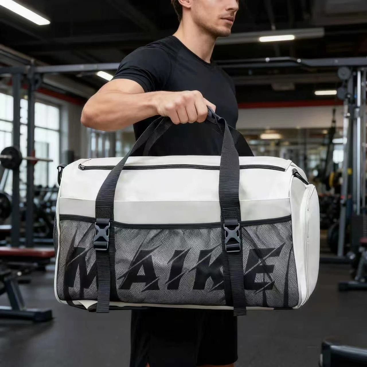 حقيبة رياضية مع حجرة للأحذية، حقيبة لياقة بدنية فاخرة متعددة الأغراض مقاومة للماء وقابلة للطي في الهواء الطلق لليوجا للنساء والرجال والسيدات