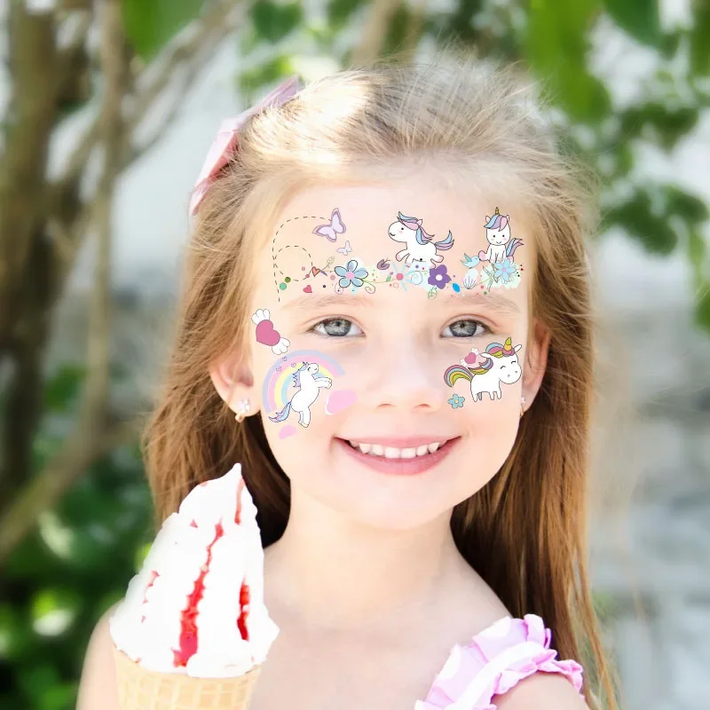 Glitter Face Stickers Tattoo for Children Waterproof Temporary Tattoo for Kid Festival Glitter Face Tiger Tattoo Festival Makeup