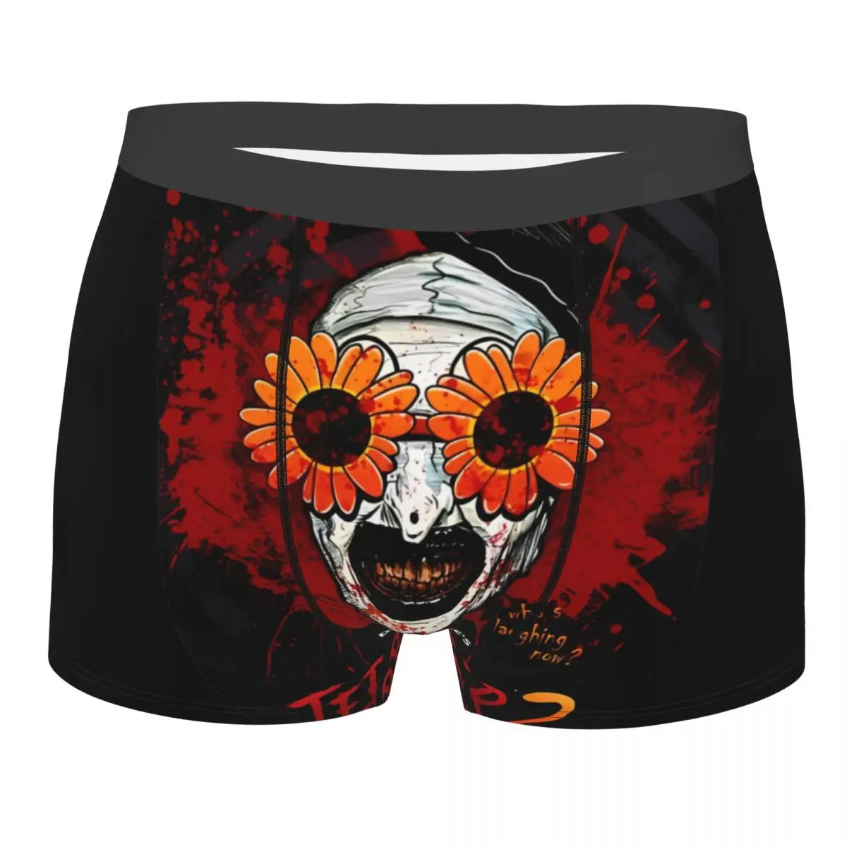 Boxer Shorts Panties Briefs Men Terrifier 2 Art The Clown Sunflower Movie Underwear Mid Waist Underpants for Male Plus Size