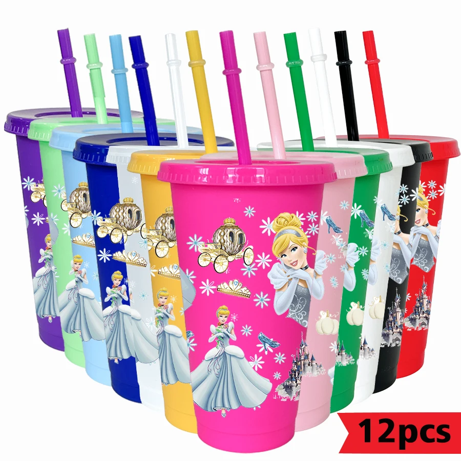 12 Pz/pacco Disney Cenerentola Zucca Carrello 26oz Plastica Colorata Festa di Compleanno Bere Utensili Succo di Caffè Tazza