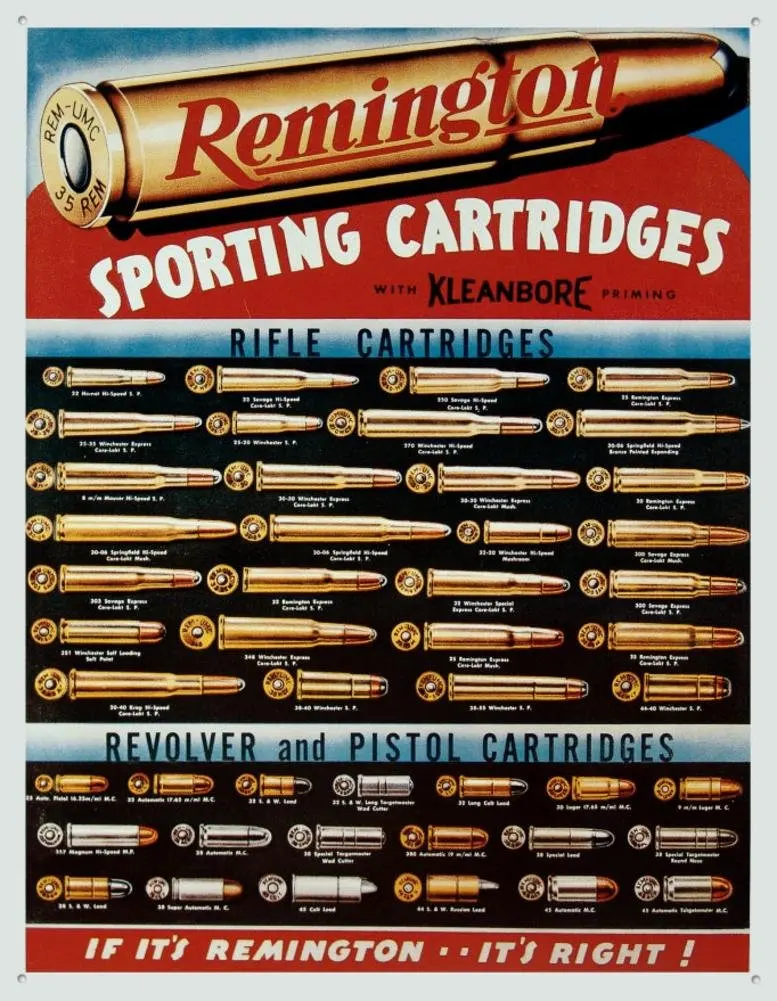 Tin Signs Remington Sign, Sporting Cartridges 1001