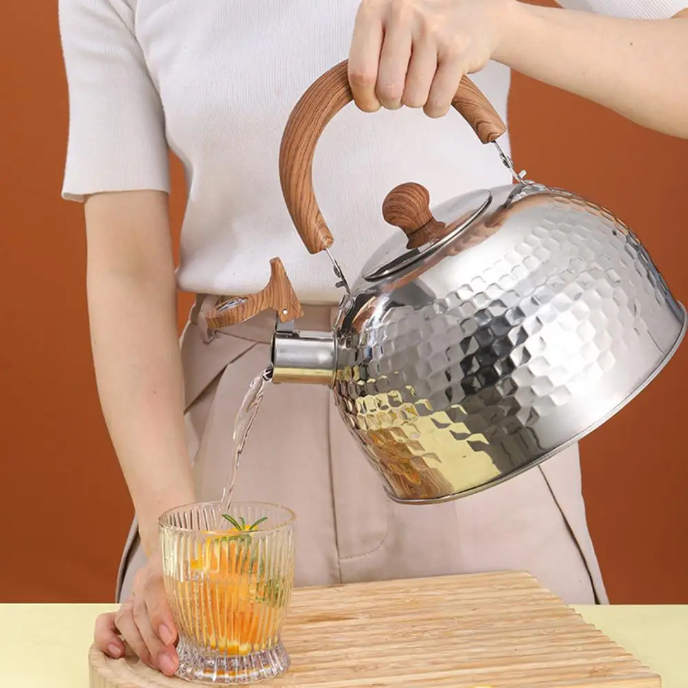 

2L Whistling Tea Kettle 18.5cm Diameter Stove Top Teakettle With Cool Handle Stainless Steel Induction Gas Ceramic Hobs Kitchen