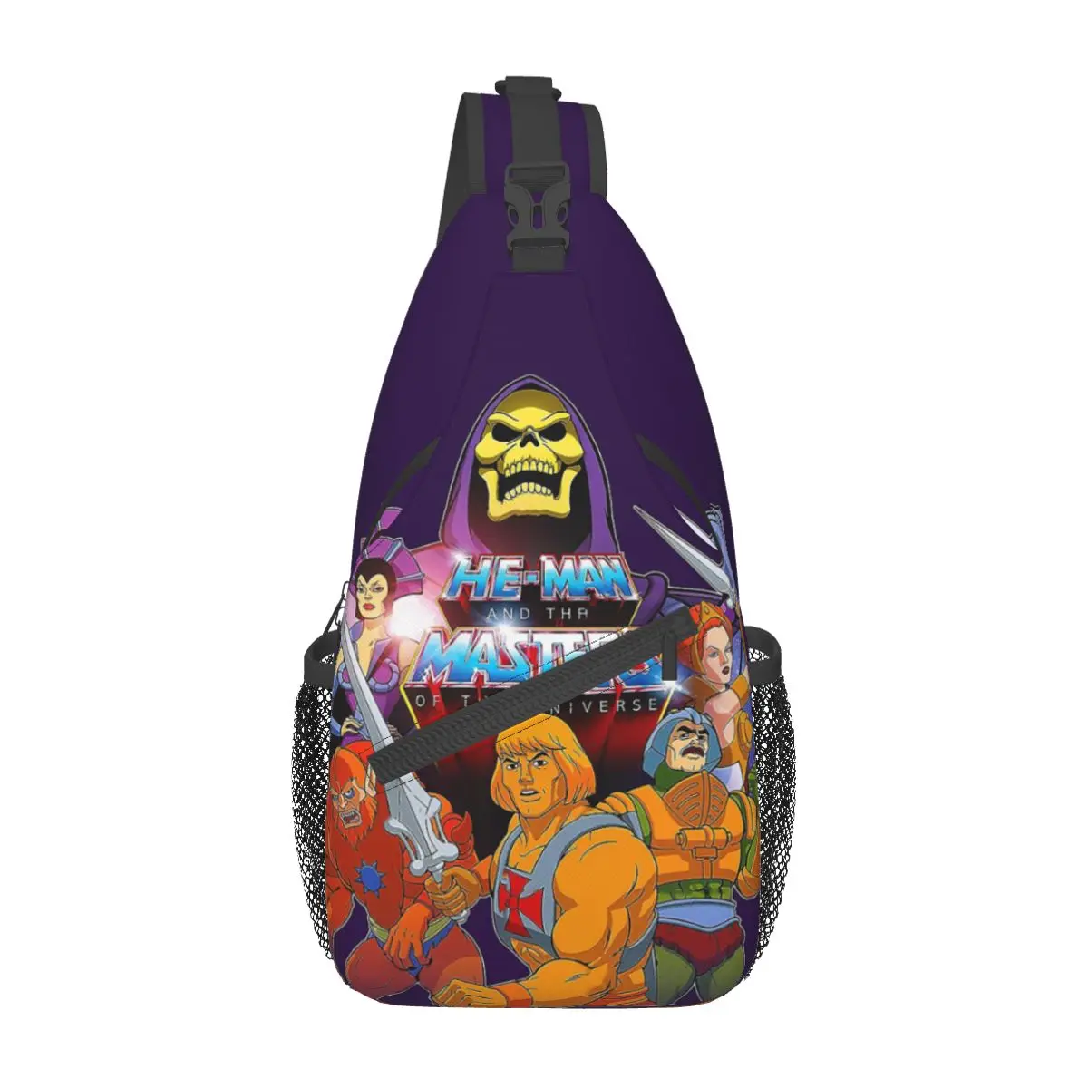 Tas selempang dada He Man Masters Of Universe tas punggung bahu selempang olahraga luar ruangan tas kasual kartun 80s