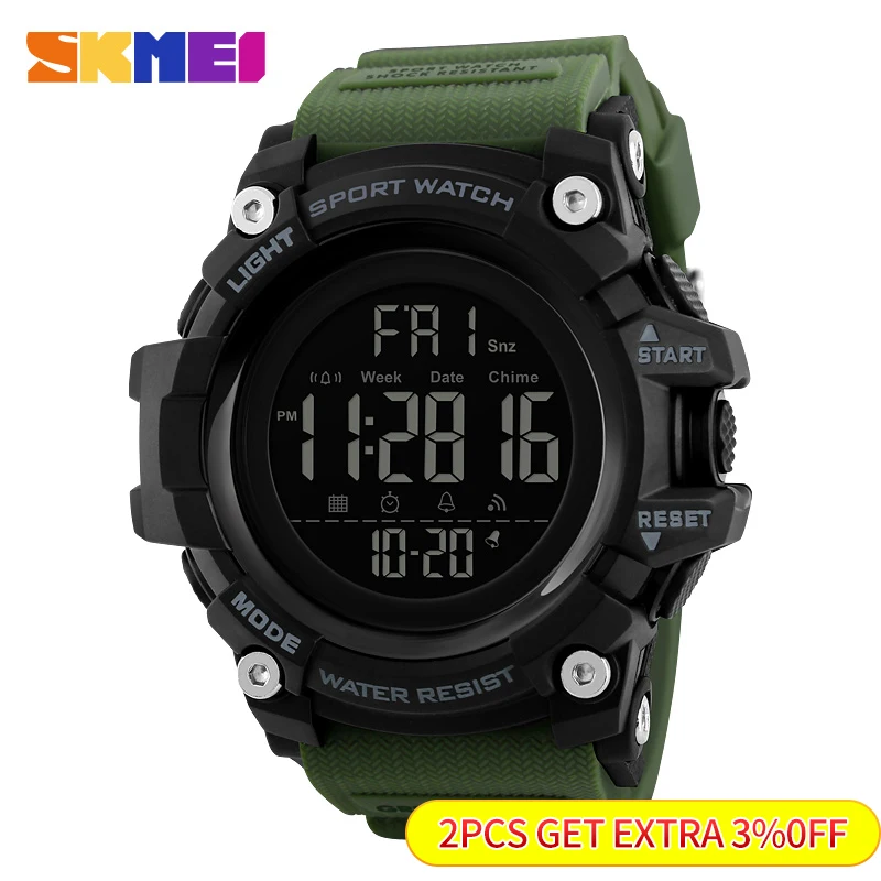 SKMEI Top Brand Outdoor Sport Smart Watch Men Multifunction Fitness Watches 5Bar Waterproof Digital Watch reloj hombre 1227/1384