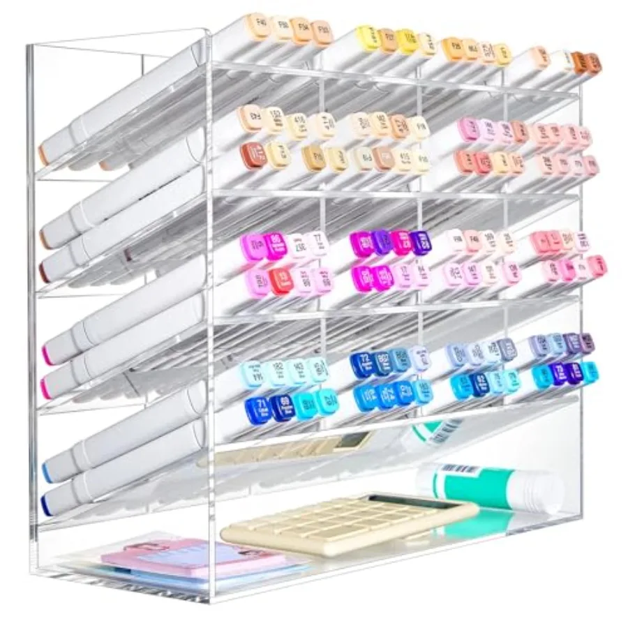 

Акриловый органайзер для ручек и маркеров на 200 штук, вертикальный держатель для маркеров, акриловая подставка для ручек для офисного стола и рабочего места