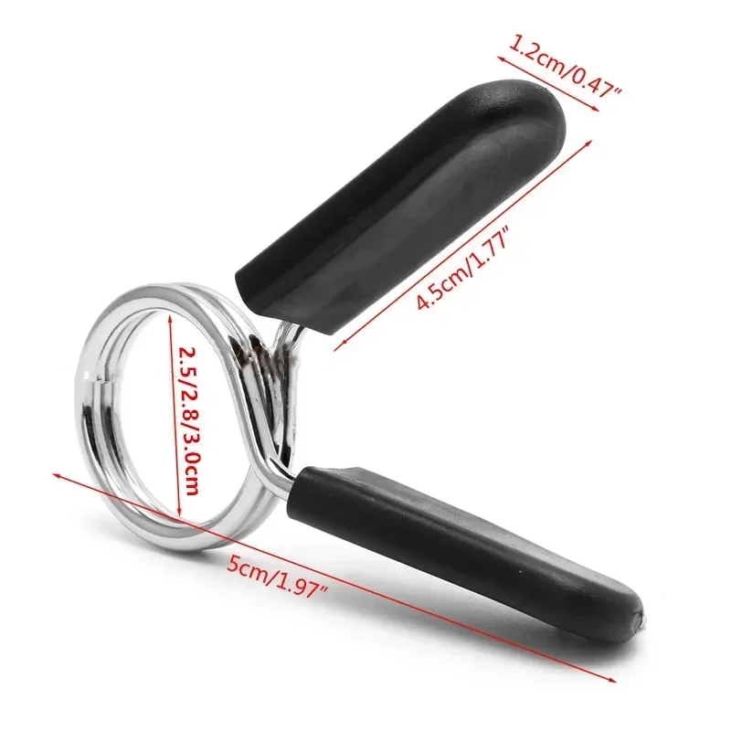2Pcs 25/28/30mm Barbell Clamp Spring Collar Clips Dumbbell Lock for Gym Standard Lifting Kit