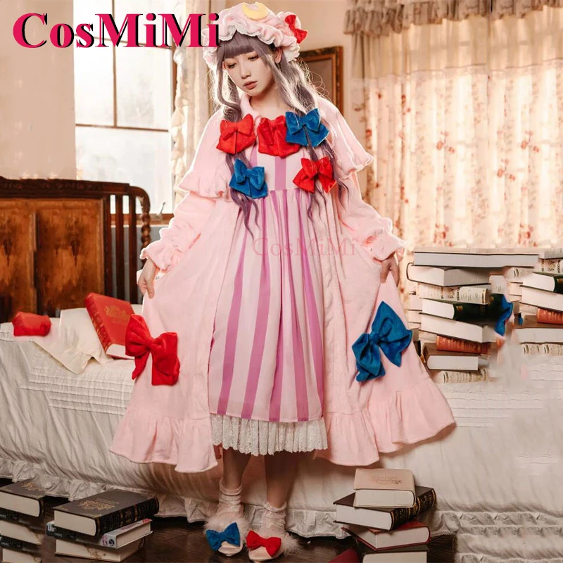 CosMiMi Game Touhou Project Patchouli Knowledge Cosplay Costume Gorgeous Homewear Pajamas Carnival Party Role Play Clothing S-XL