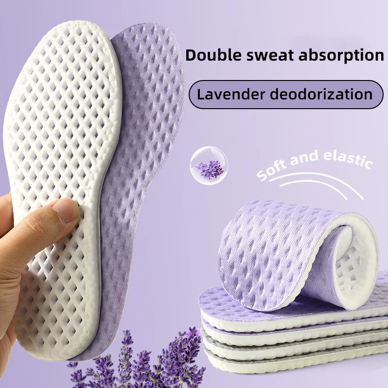 

1 Pair Insoles for shoes Antibacterial Lavender Deodorant Shoe Pads Women Sweat Absorption Running Shock Absorption Sport Insole