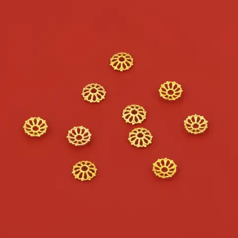 10PCS      S925 Sterling silver gold pedestal bead gasket Pearl crystal bracelet DIY beaded jewelry material
