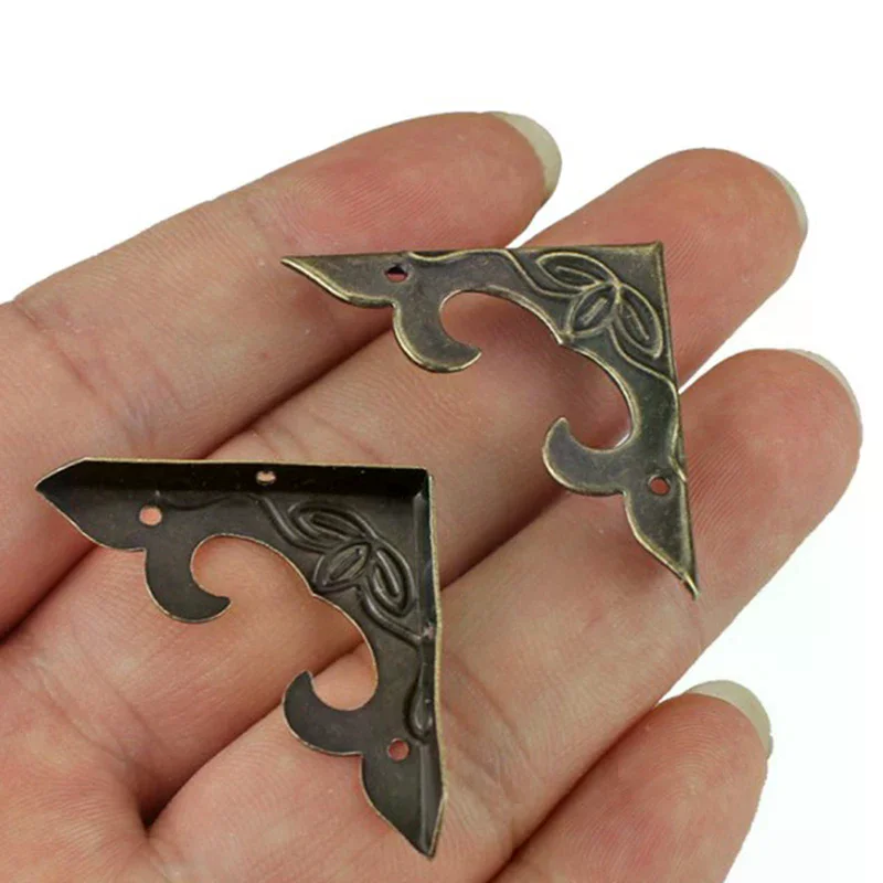 10PCS 30mm Antique Corner Bracket Scrapbook Albums Jewelry Wooden Box Decorative Protector Crafts Furniture Hardware For