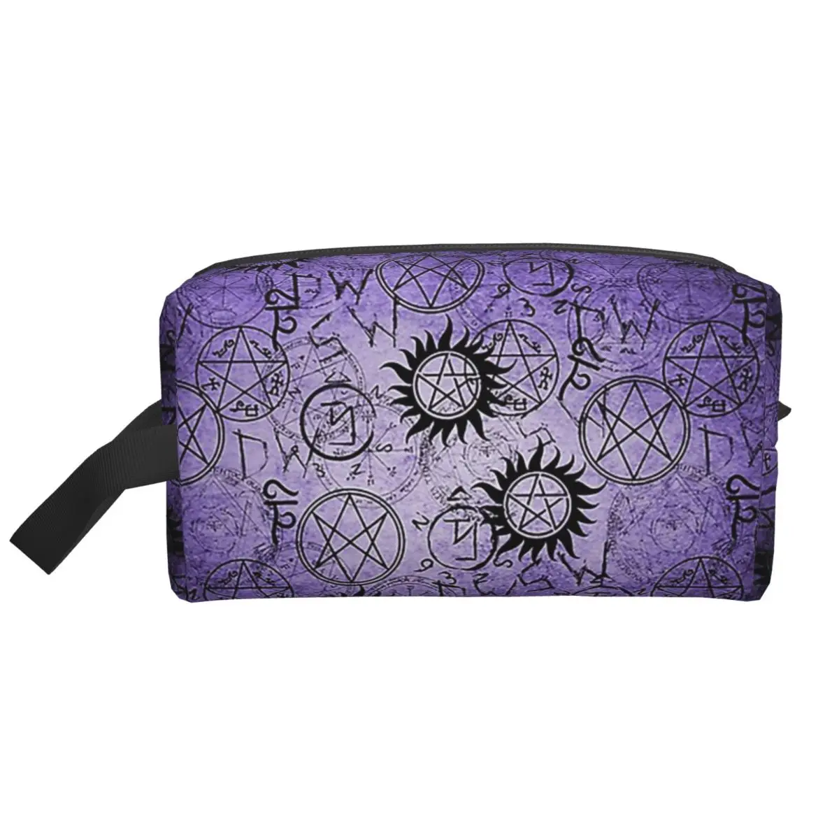 

Фиолетовые женские косметички Supernatural, дорожный органайзер для макияжа, сумка для хранения туалетных принадлежностей, коробка для хранения, пенал