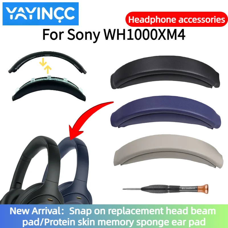 Coussin de remplacement facile à installer, coussin de faisceau de tête/éponge à mémoire de peau protéinée, coussinet d'oreille pour pièces de réparation de casque Sony WH-1000XM4