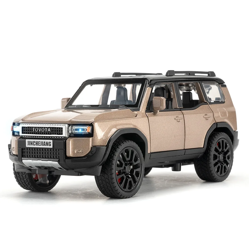 1:32 Prado SUV Automodell Spielzeug Legierung Druckguss Zurückziehen 6 Türen Geöffnetes Sound Licht Geländewagen Geschenke für Kinder Sammlung