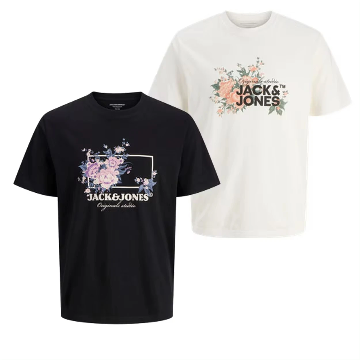 

Men's and Women's Short-sleeved T-shirts, Pure Cotton, Luxurious, High Quality, Rugby Print, Jack & Jones Brand, Summer
