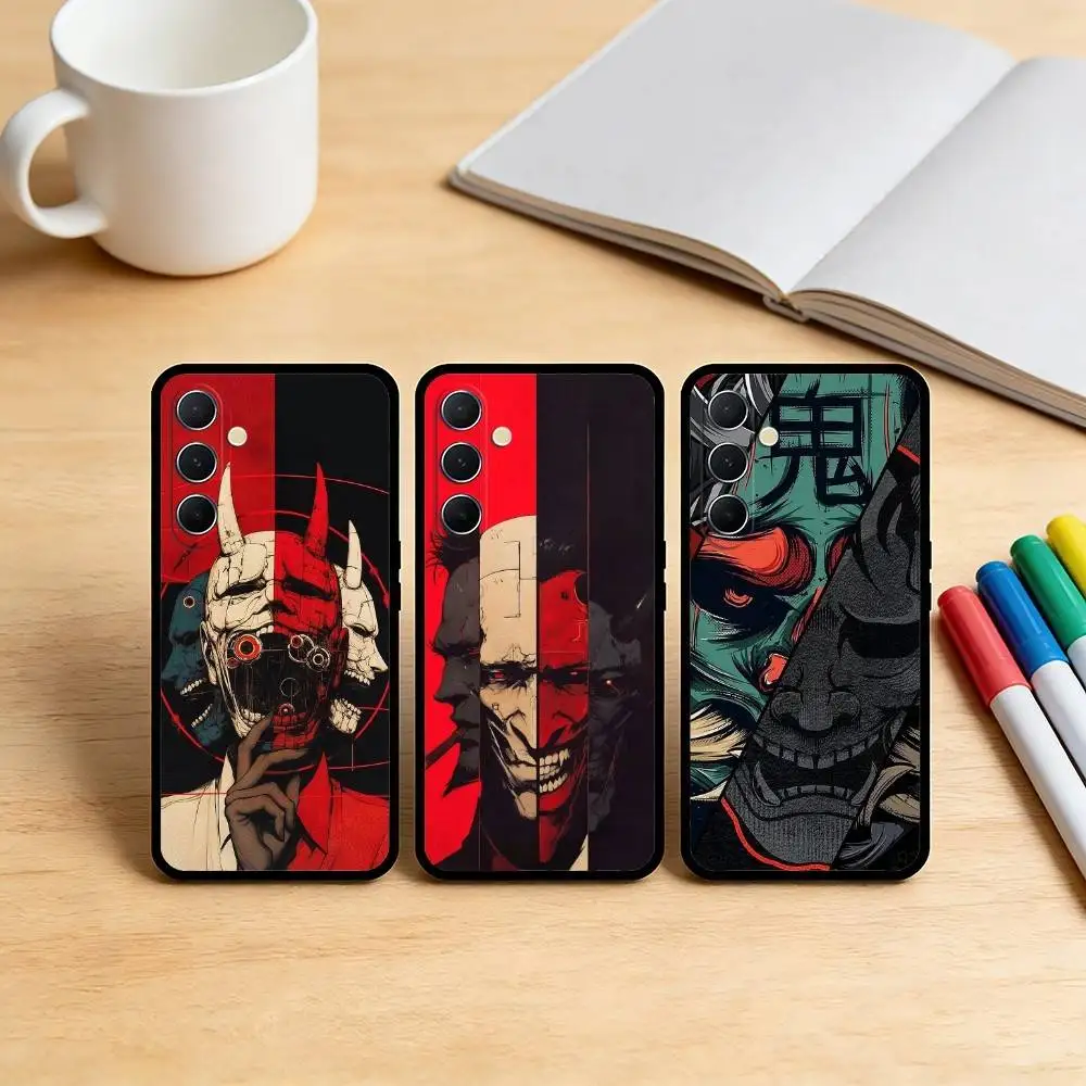 AAA Japan Ghost Face Samurai  Phone Case For Samsung S25,S24,S21,S22,S23,S30,Ultra,S20,Plus,Fe,Note,10,9,5G Black Cover