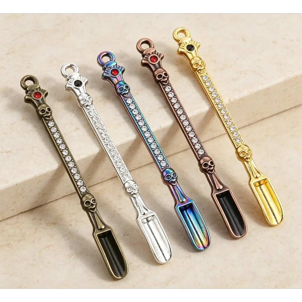 5Pcs Long Handle Thickened Metal Micro Tuning Spoon Mini Shovel Powder Spoon Coffee Tea Smoking Accessory