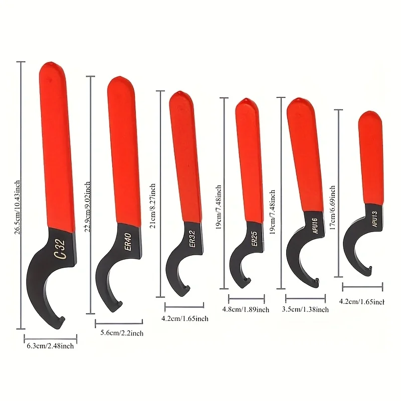 6-piece Wrench Tool Set Universal Manual Tool for Motorcycle and Car Repair C-type Shock Absorber Wrench