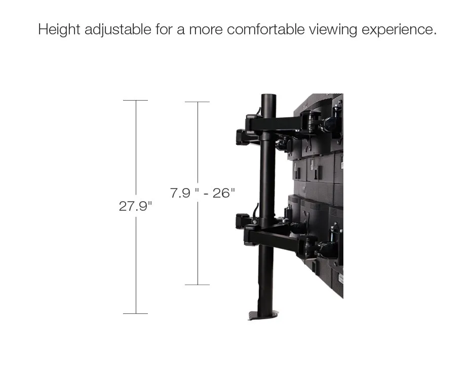 Heavy Duty 6-Screen Monitor Arm Desk Mount, Adjustable 10-27