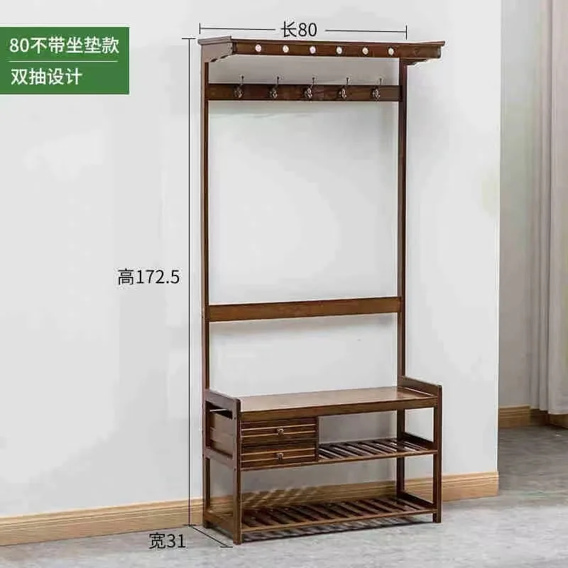 Hall Tree Standing Metal Entry Coat Rack With Shoe Storage Rack Shelf Home Hallway Multifunctional Clothes Coat Rack