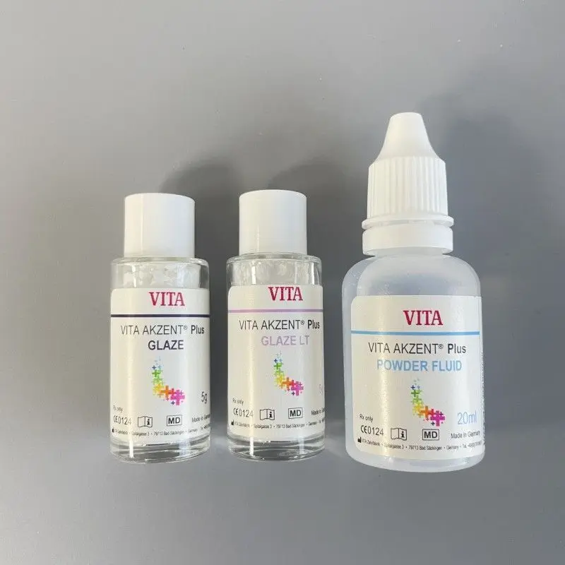 Dental Material Ceramic VITA PLUS GLAZE LT Low Temp & High Temperature 5g Powder Glaze Fluid 20ml Dental Laboratory Materials