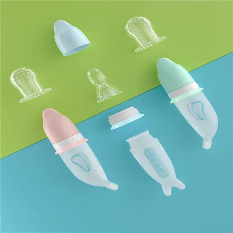 Baby Feeding Bottle Dolphin Silicone Rice Cereal Spoon Newborn Tableware Baby Goods Feeding Spoon Infant Utensils