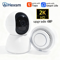 Tuya APP 4MP 360°Comprehensive 85DB Smart WiFi Smoke Detector Remote Monitoring Home Safety 400W WiFi Camera Automatic Tracking