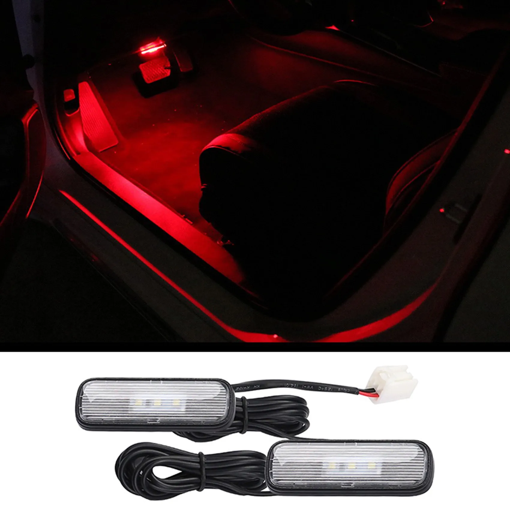 2PCS Car Light LED Interior Atmosphere Light Decoration Lamp Ambient Foot Light for Honda Civic 10Th 2018-2020 Red