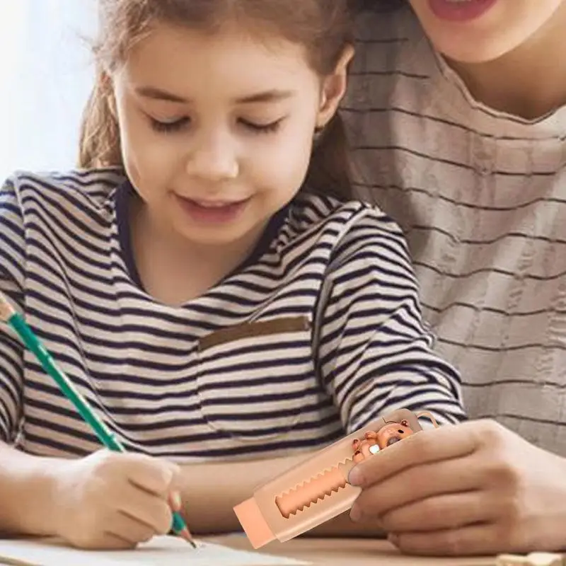 Cute Erasers For Kids Pencil Erasers Drawing Eraser Cute Stationary Rubber Eraser Cartoon Capybara Kids Erasers Push-Pull Cute