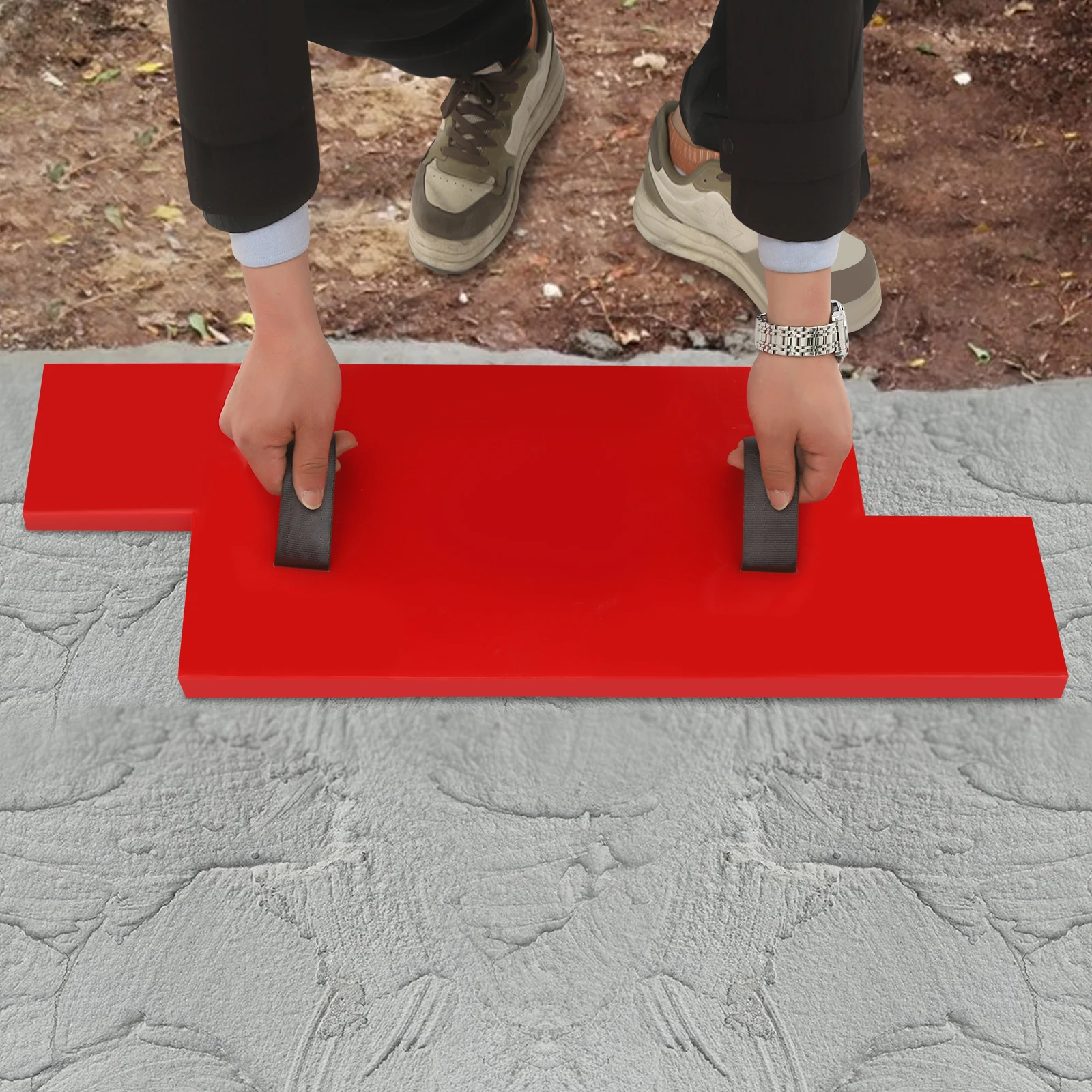 

Modern Manual Stone Red Concrete Mold, Concrete Texture Mat, Cement Texture Mold
