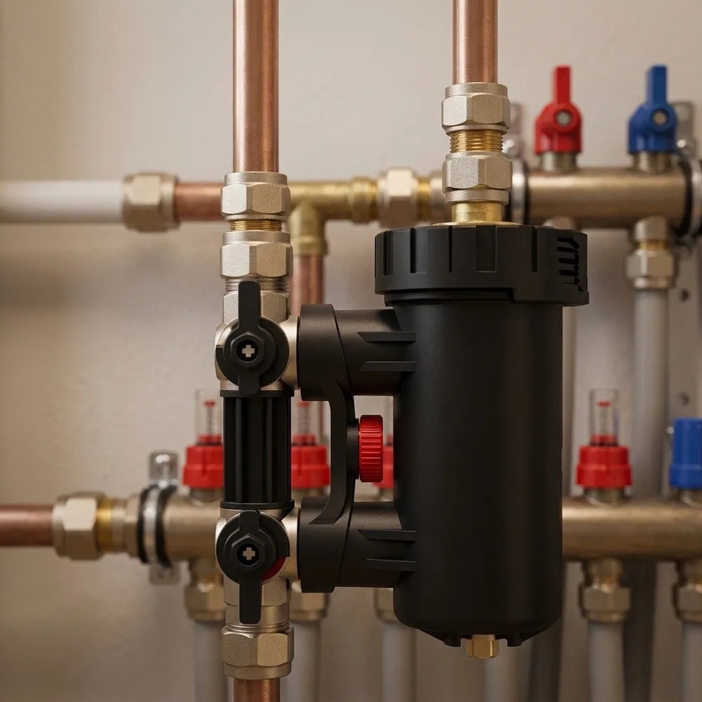 Magnetic Boiler Filter Designed for Wall Installation in Heating Systems to Improve Circulation Efficiency and System Longevity