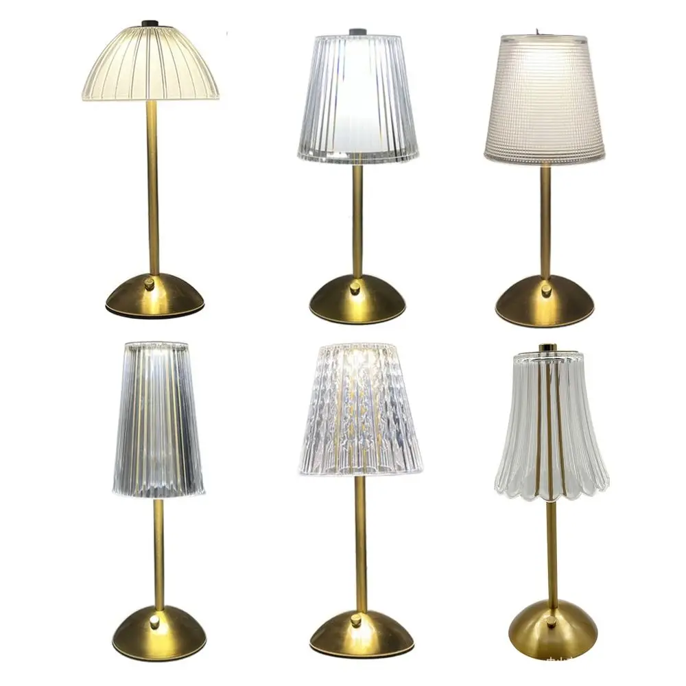

Vintage Nordic Style Crystal Table Lamp 3 Colors Small Touch Control Lamp Acrylic Crystal Lampshade Nightstand Light Living Room