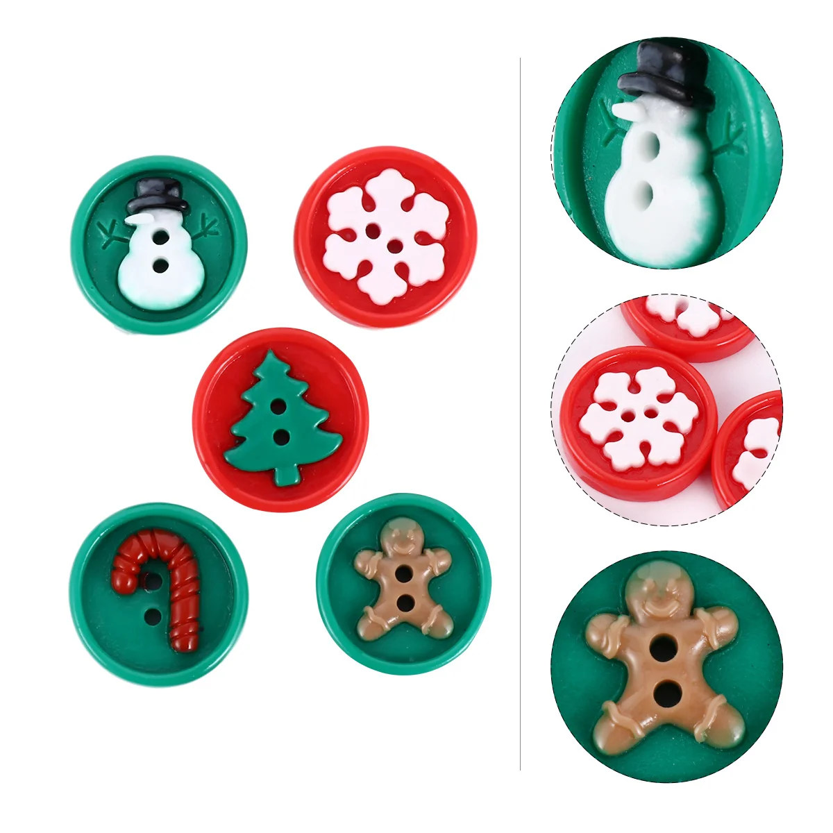 

50 шт., рождественские швейные пуговицы, красочные декоративные аксессуары из смолы для рукоделия, пуговицы для шитья ручной работы