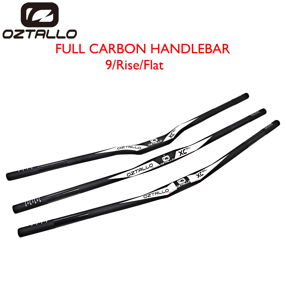 

OZTALLO Internally Routed Carbon Fiber Handlebar, Ultralight Mountain Bike Handlebar, 31.8mm, 780mm, XC, 9°/RISE/FLAT, Matte