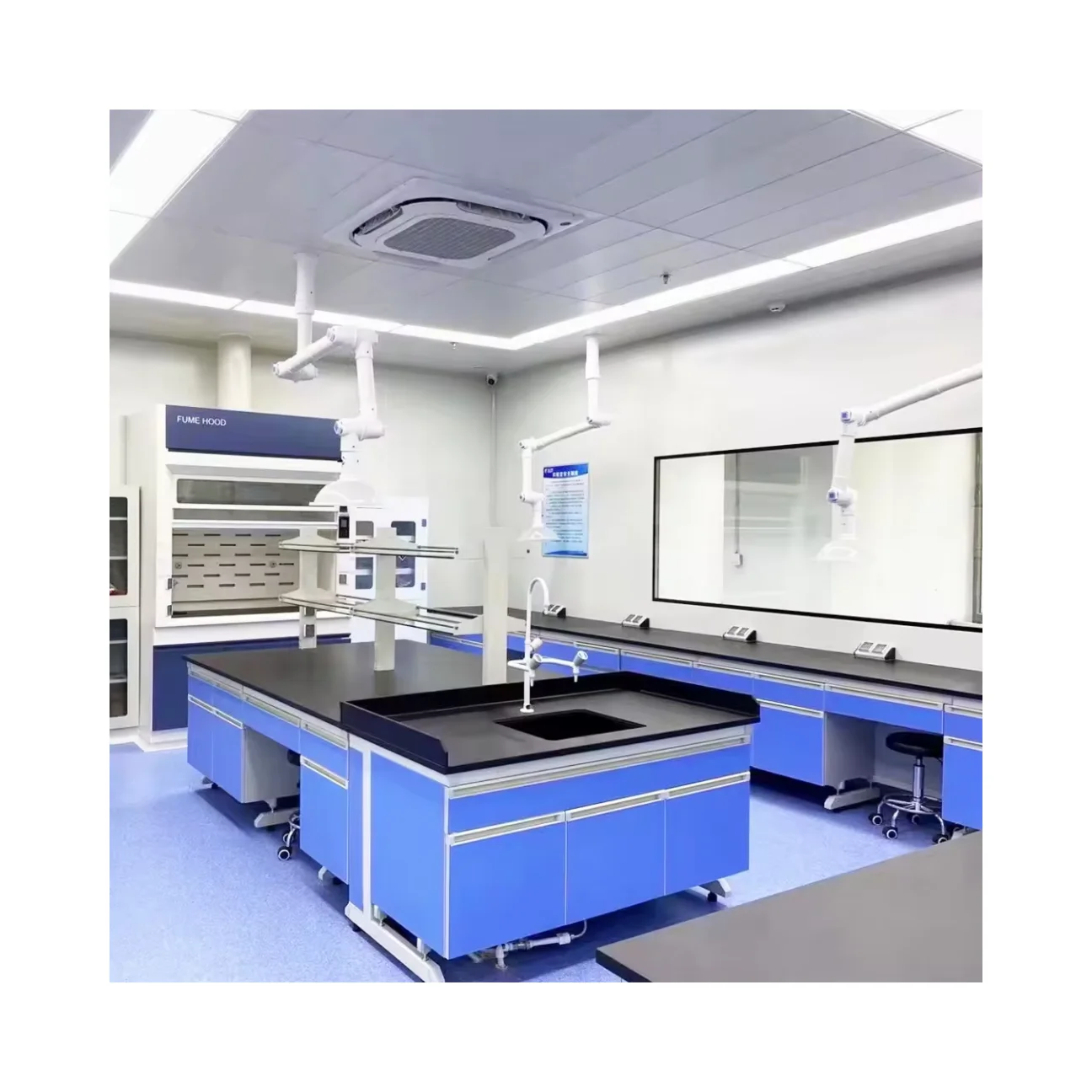 Steel Wood Chemical Laboratory Cleanroom Equipment Furniture Lab Tables With Phenolic Resin Lab Bench
