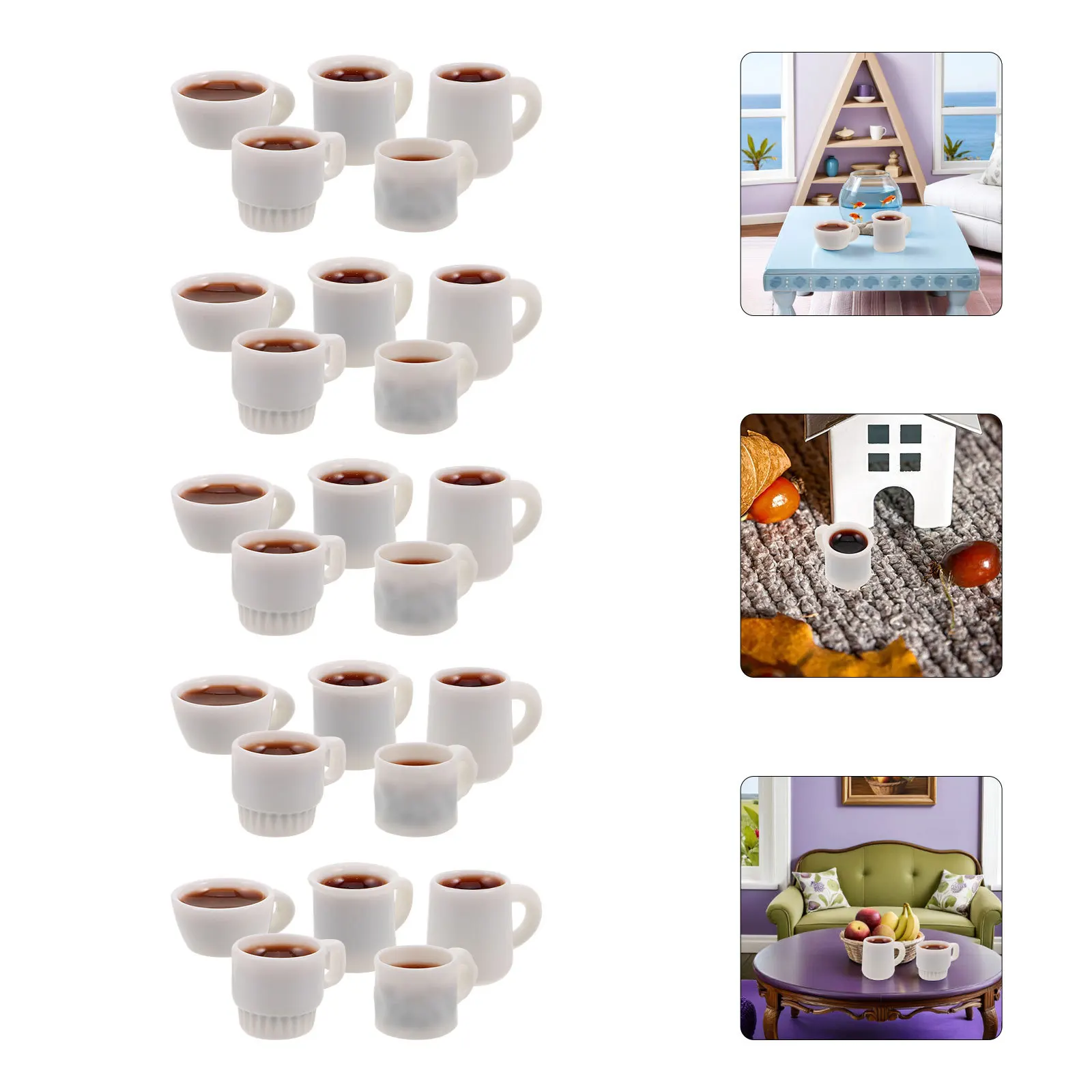 

50 шт. миниатюрные кофейные чашки для еды, игрушки, мини-кружка для кукольного домика, кухонные аксессуары