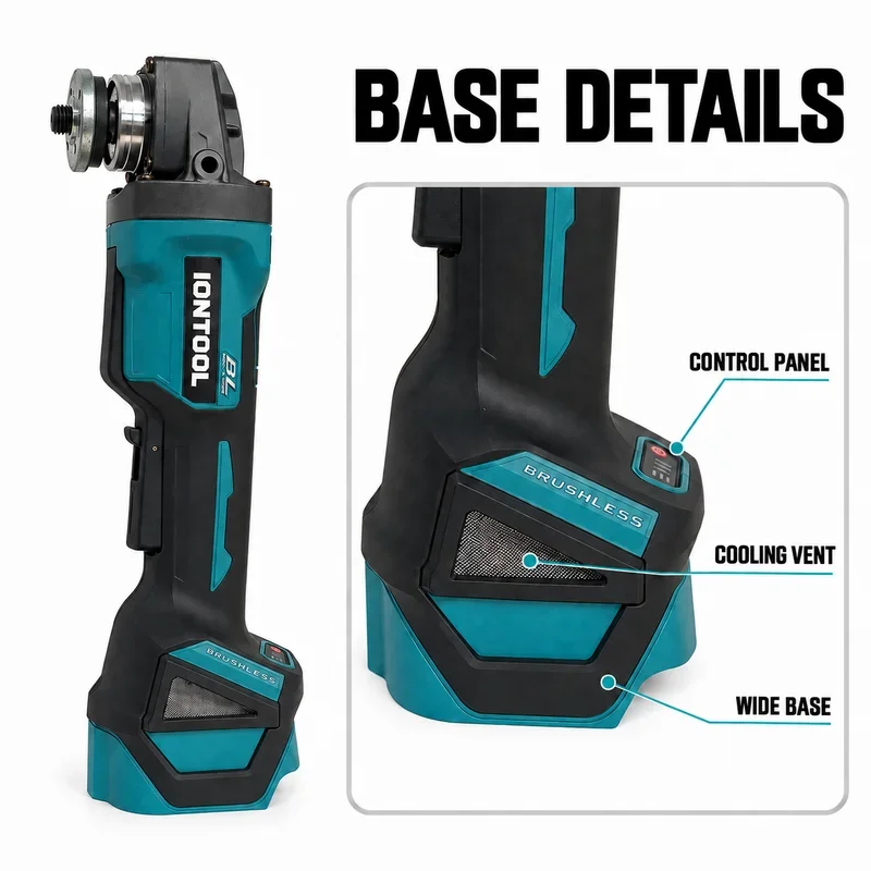 IONTOOL Cordless Angle Grinder 125mm M14 Thread for Metal Cutting Trimming and Workpiece Surface Finishing