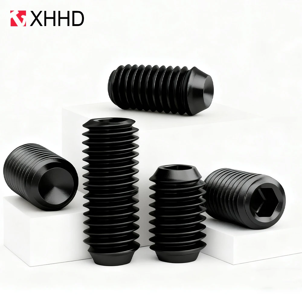 3-50pcs DIN916 Grade 12.9 Carbon Steel Grub Screw M1.6 M2 M2.5 M3 M4 M5 M6 M8 M10 M12 Hex Socket Set Screws Grub Screw Bolt