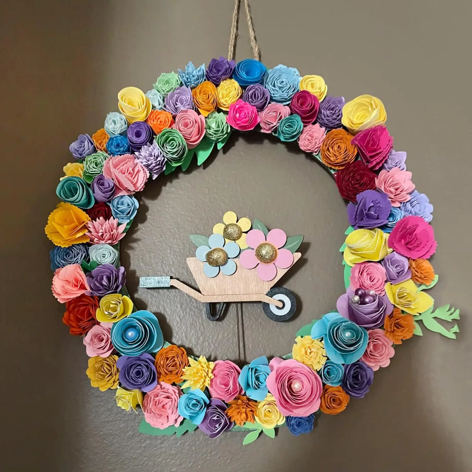 2 uds. De anillos redondos grandes de madera, coronas rústicas para manualidades de Pascua, guirnaldas florales DIY, aros colgantes para decoraciones navideñas