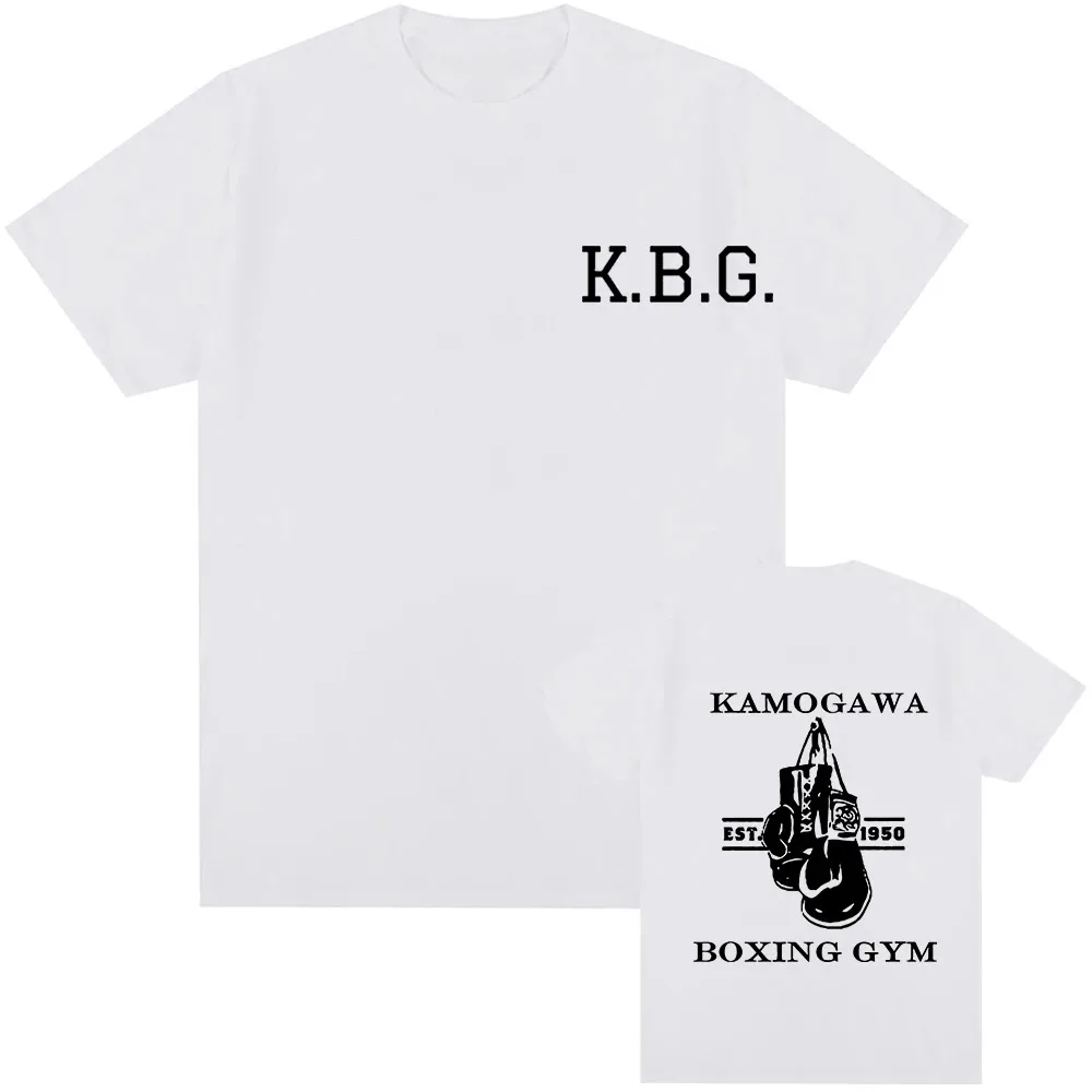 Anime Hajime No Ippo Kamogawa Boxing Gym Men Cotton T Shirt Makunouchi Takamura Celin KGB Print T Shirt Casual T Shirt Women