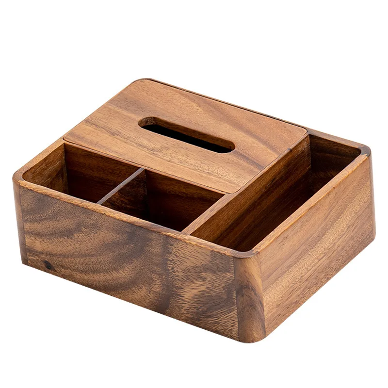 Walnut tissue box for living room, wooden, minimalist, creative, light luxury, new Chinese-style solid wood tissue box