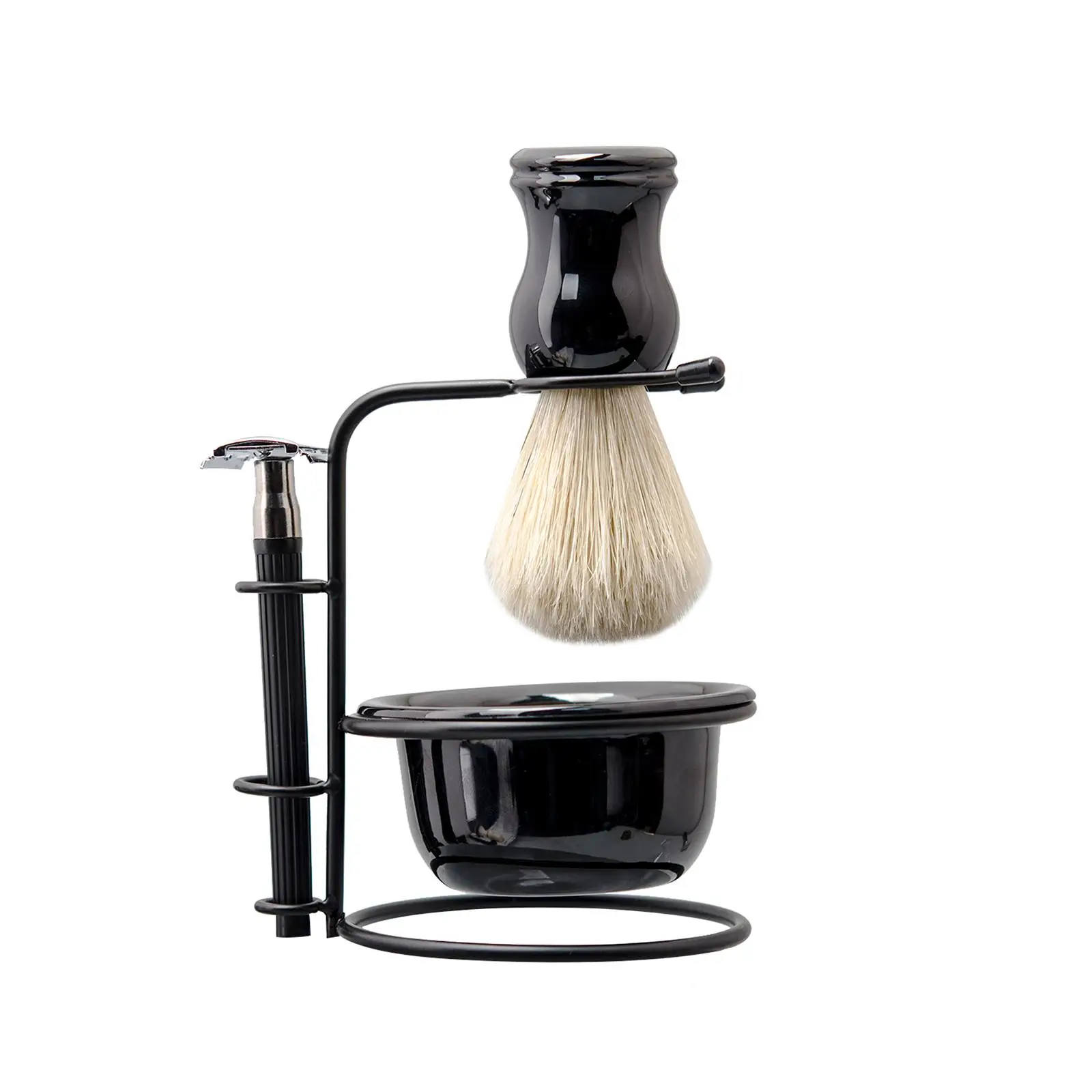 Premium Shaving Set for Men - Complete Grooming Kit with Razor, Brush, Bowl, and Stand