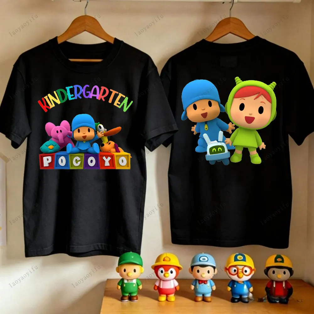 

Cartoon P-POCOYO Themed Adult T-Shirt Summer Cotton Short Sleeve Crew Neck Loose Fit Tees Men Women Casual Outdoor Shirt