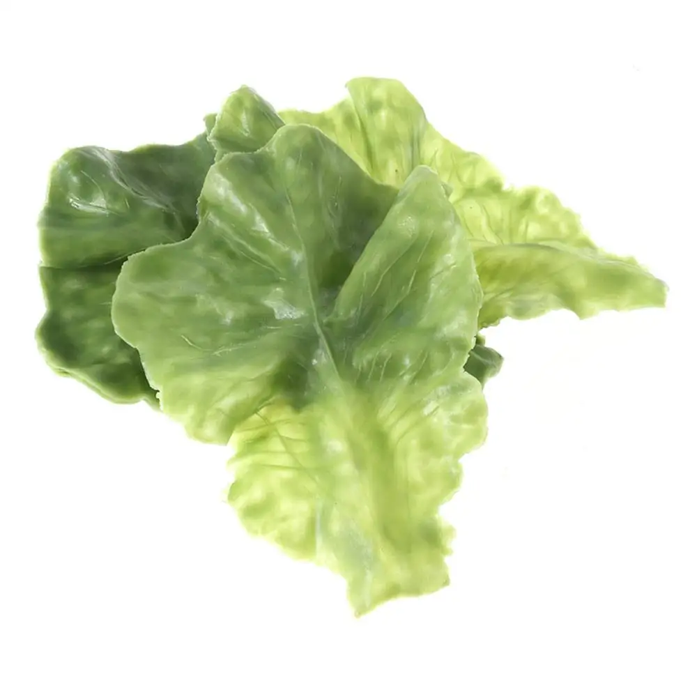 10Pcs Fake Lettuce Leaves Artificial Green Vegetables Plastic Realistic Salad for Holiday Home Kitchen Cabinet Decoration