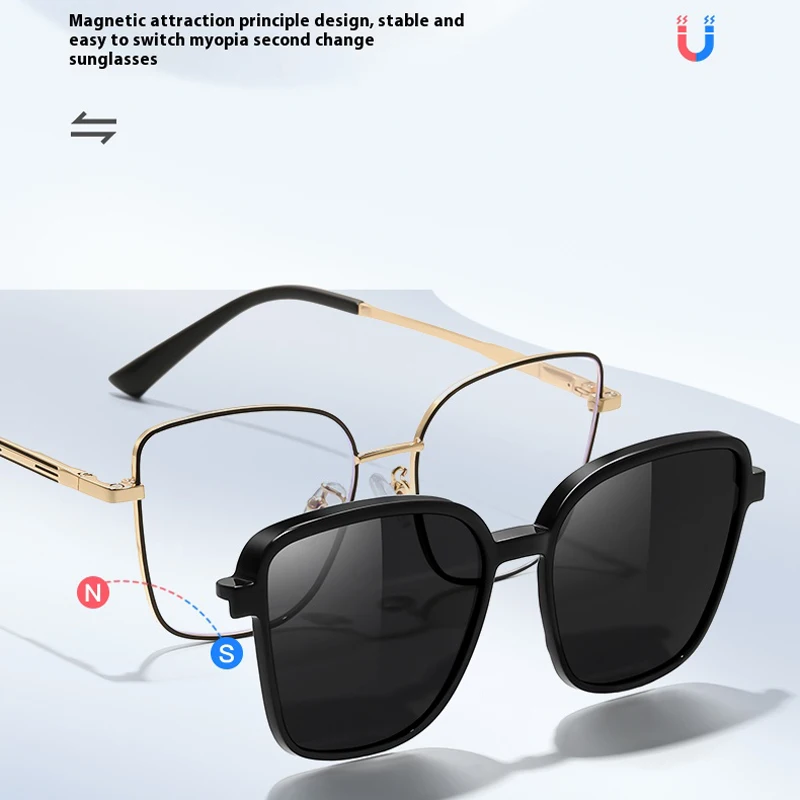 KIZN спортивные солнцезащитные очки для близорукости с бабочкой, оправа 2 в 1, женская модная оправа с магнитным зажимом, поляризационные очки по индивидуальному заказу, очки по рецепту-0,50