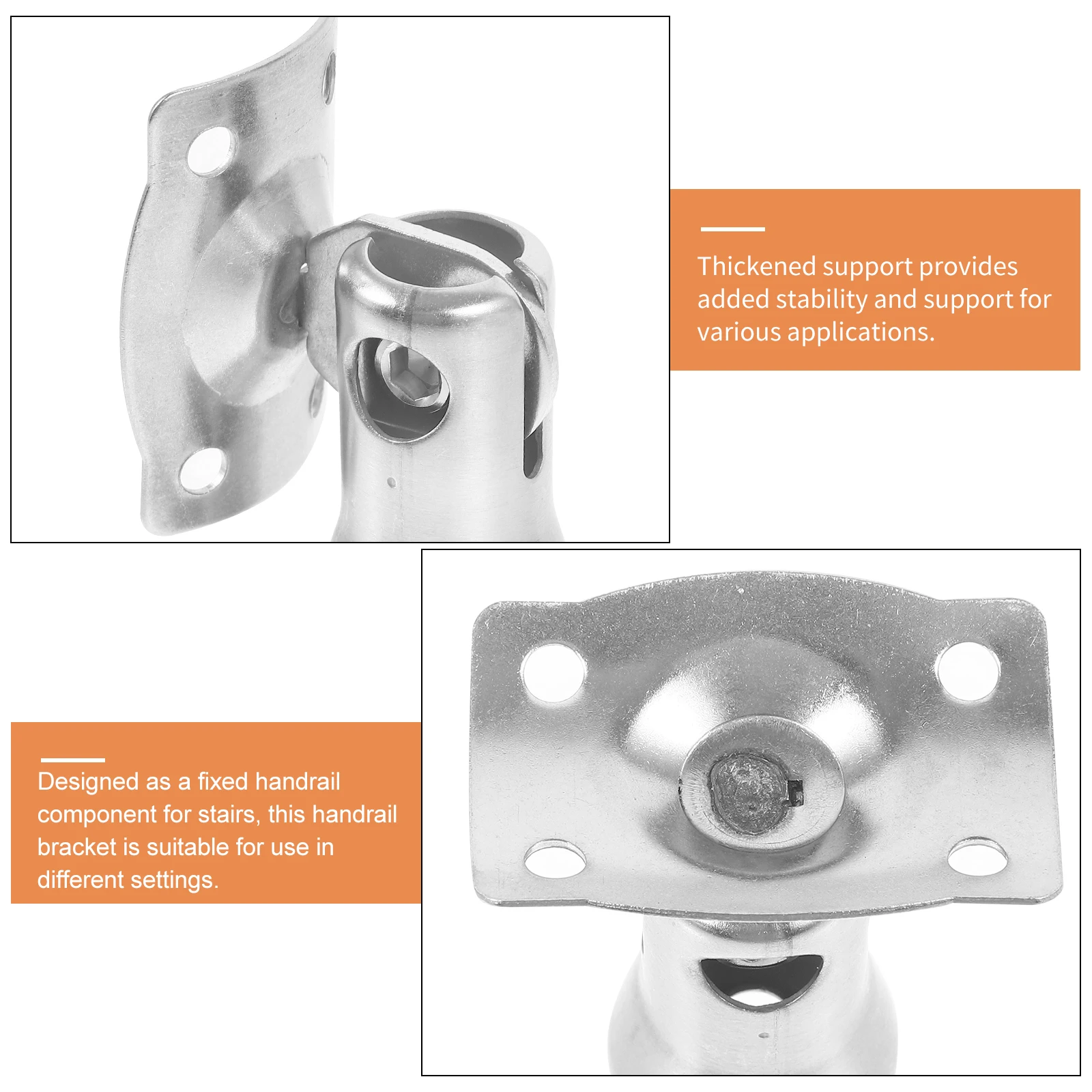 

4pcs Stainless Steel Column Accessories 304 Material Solid Casting Adjustable Head Handrail Brackets for Stairs Stairway Railing