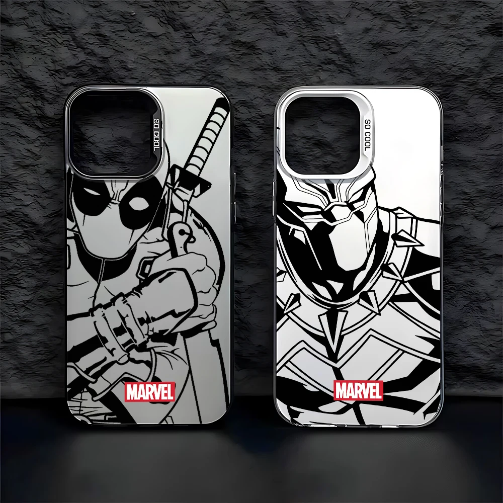 Marvel Batman Deadpool Phone Case For iPhone 15 14 13 12 11 Pro Max X XR XSMAX 8 7 Plus Candy Matte Shockproof Back Cover