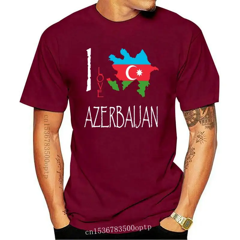 Fashion New  Brand-Clothing T Shirts AZERBAIJAN I Love Culture Flag T SHIRT TEES Summer